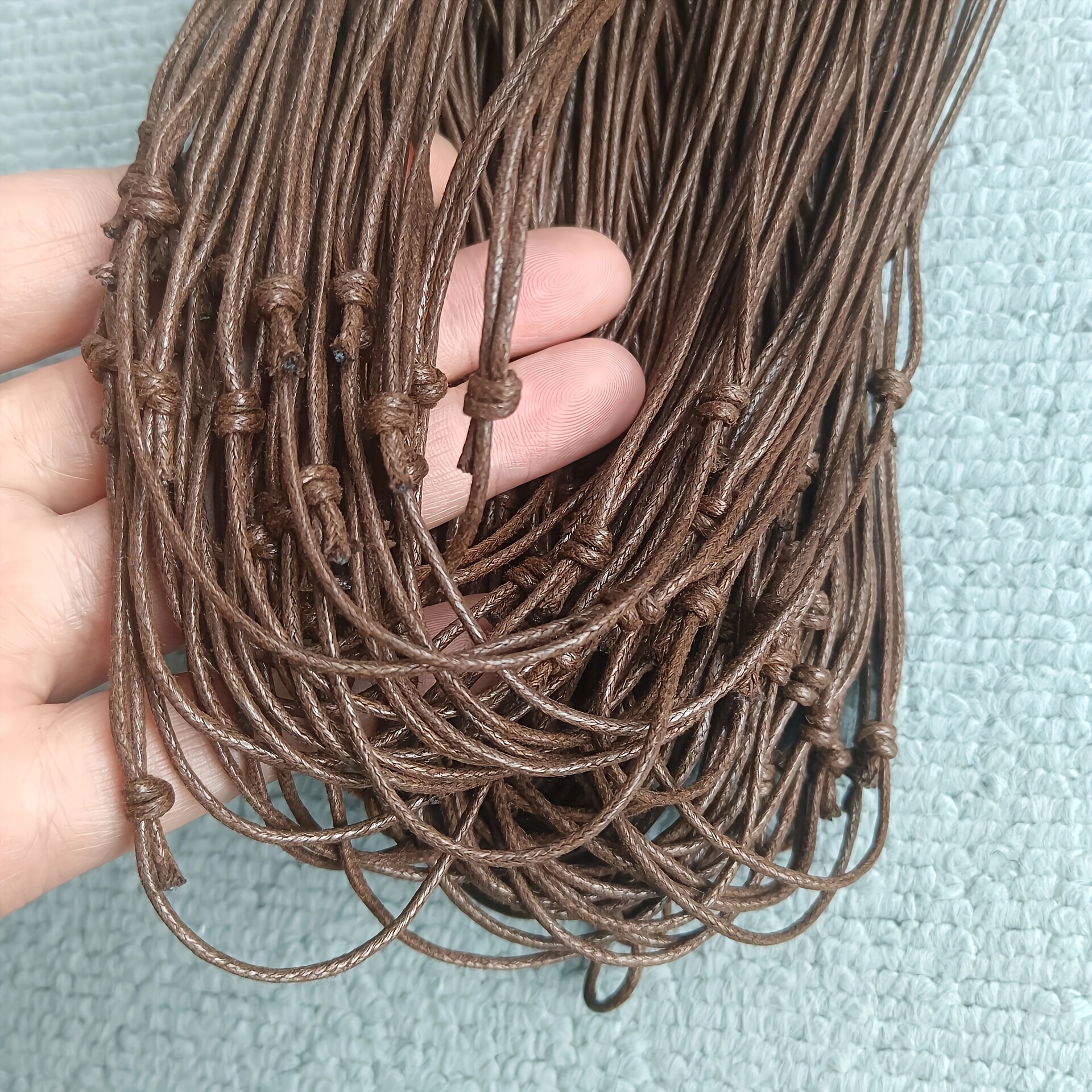 5pcs Adjustable Black Hemp Cord Chain Necklaces